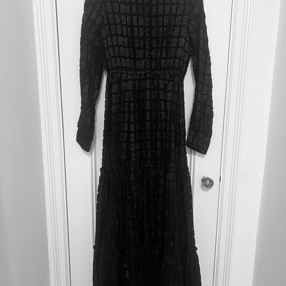 Dodo Bar Or Black and Silver Textured Maxi Dress - Picture 4 of 16